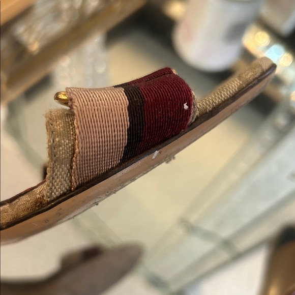 Gucci Women's Burgundy and Tan Heels Size 36 AUTHENTIC - Picture 4 of 8